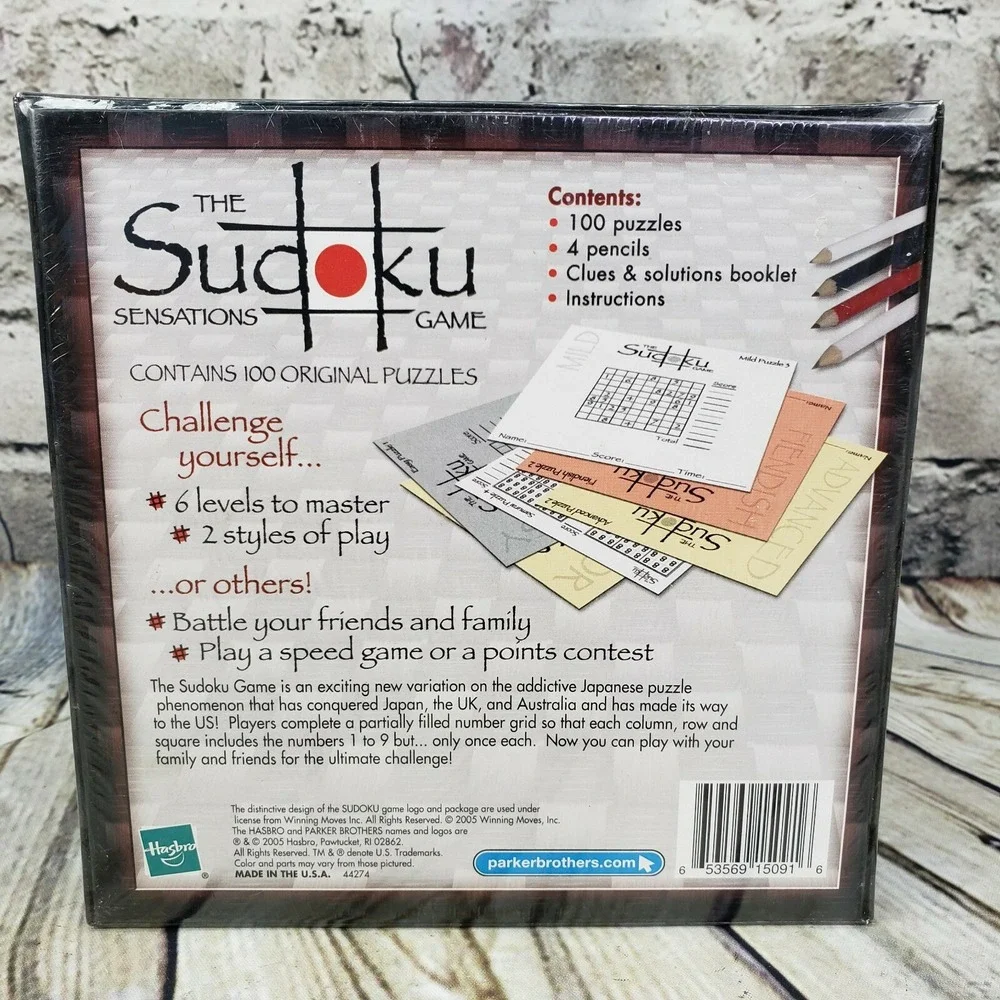 The Sudoku Sensations Game 2005 - 100 Original Puzzles 1-4 Players -‎ NEW Sealed